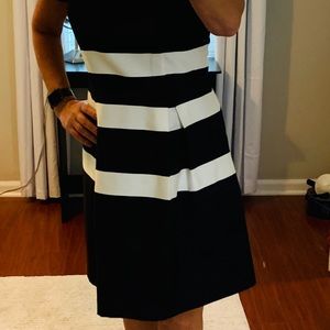 Ann Taylor black and white striped dress